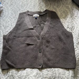 Universal Thread Brown Knit Button-Up Cardigan Vest